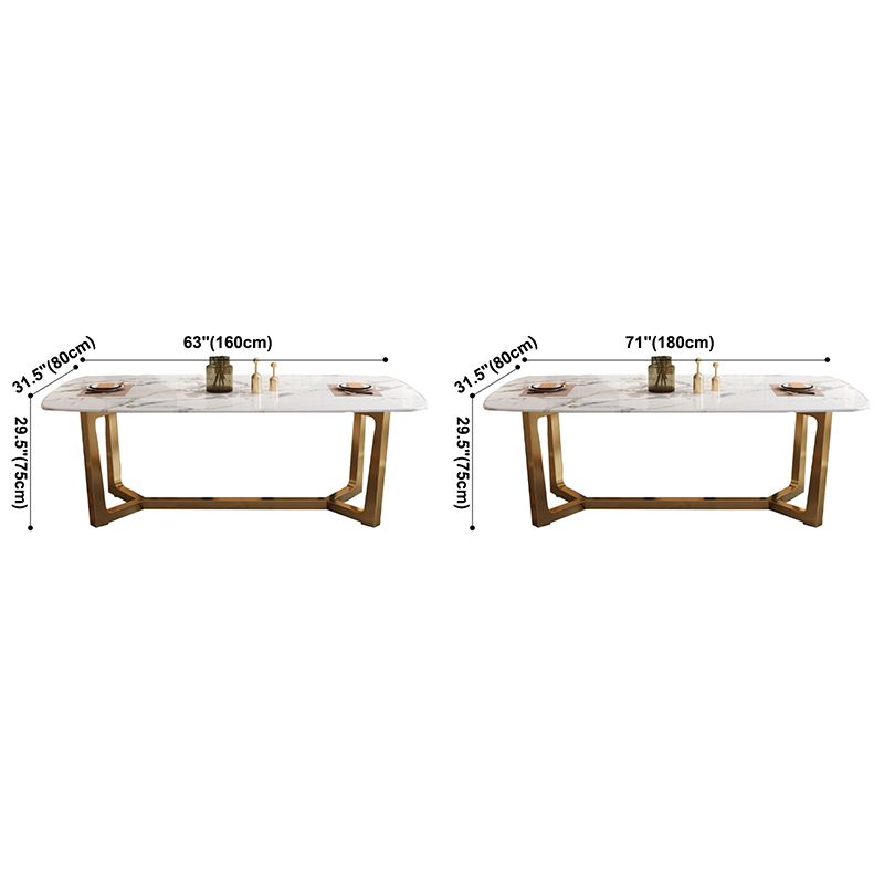Luxury Style Home Sintered Stone Dining Table Rectangular Shape Table with Trestle Base Clearhalo ' dining_table' 'Dining Tables & Seating' 'Dining Tables' 'furn' 'furn_dining_table' 'Furniture' 'furniture_dining_table' 'Kitchen & Dining Furniture' 'kitchen&dining_furn' 'kitchen' 'kitchen_dining_table' 1200x1200_65aa0091-6758-45a6-a07e-0b8beeb0df14