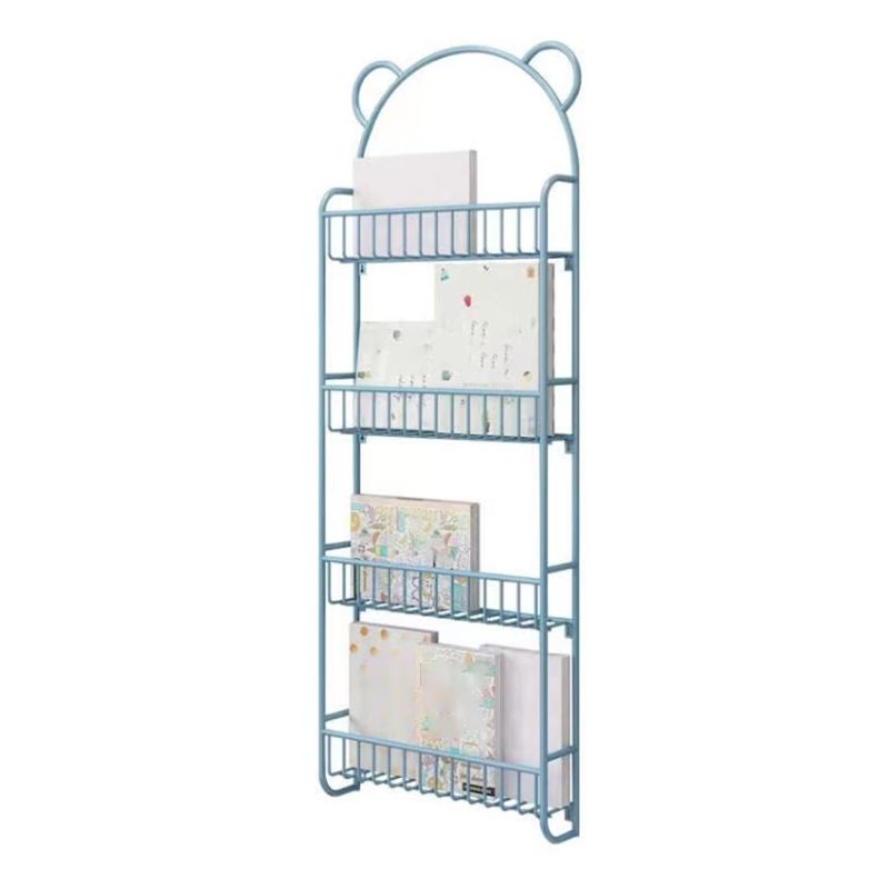 Metal Floating Bookshelf Closed Back Contemporary Bookcase with Shelves