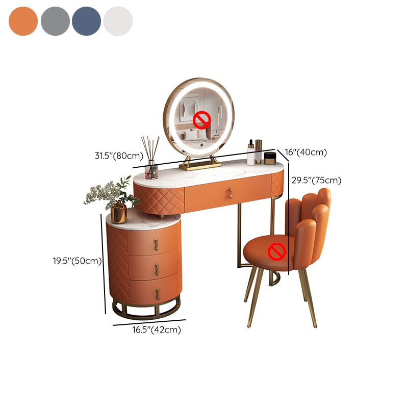 Glam Bedroom Make-up Vanity Mirror With Drawer Makeup Vanity Set