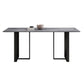 Simplicity Style Table Sintered Stone Rectangle Double Pedestal Base Dining Table for Home Clearhalo ' dining_table' 'Dining Tables & Seating' 'Dining Tables' 'furn' 'furn_dining_table' 'Furniture' 'furniture_dining_table' 'Kitchen & Dining Furniture' 'kitchen&dining_furn' 'kitchen' 'kitchen_dining_table' 1200x1200_65b12ee3-ee8f-42a4-9290-cd666709f6ef