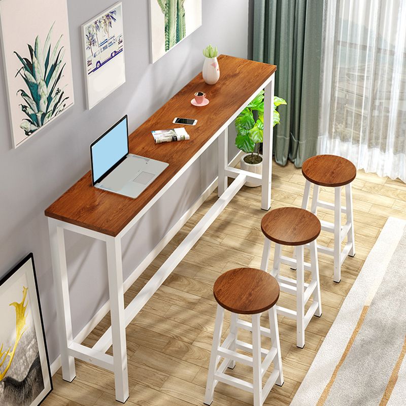 Industrial Style Bistro Bar Desk Wood Rectangle Pub Table for Cafe Clearhalo 'Bar Furniture' 'Bar Tables' 'bar_tables' 'furn' 'furn_bar_tables' 'Furniture' 'Kitchen & Dining Furniture' 1200x1200_65b186a5-929d-4b0d-990a-920939119254