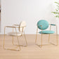 Nordic Glam Style Chair Dining Arm Chair for Kitchen with Metal Legs