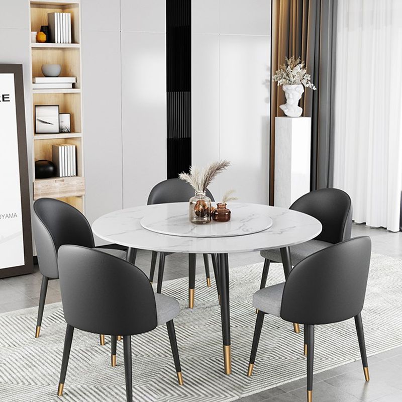 Round Metal 4 Legs Dining Table Black Frame Traditional Luxury Dining Table Clearhalo 'Dining Tables & Seating' 'Dining Tables' 'dining_table' 'furn' 'furn_dining_table' 'Furniture' 'furniture_dining_table' 'Kitchen & Dining Furniture' 'kitchen' 'kitchen_dining_table' 1200x1200_65b1bce1-d630-4832-86dc-969c87caf3f9