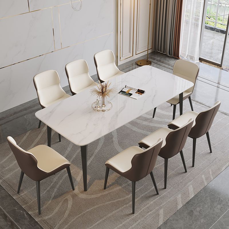 Modern 1/2/5/9 Pieces Rectangle Dining Set with Sintered Stone Table Dinette Set Clearhalo 'Dining Room Sets' 'Dining Tables & Seating' 'dining_room_set' 'furn' 'furn_dining_room_set' 'Furniture' 'furniture_dining_room_set' 'Kitchen & Dining Furniture' 'kitchen&dining_furn' 'kitchen' 1200x1200_65b4577f-0aca-4e67-8ac5-7895eec7cd23