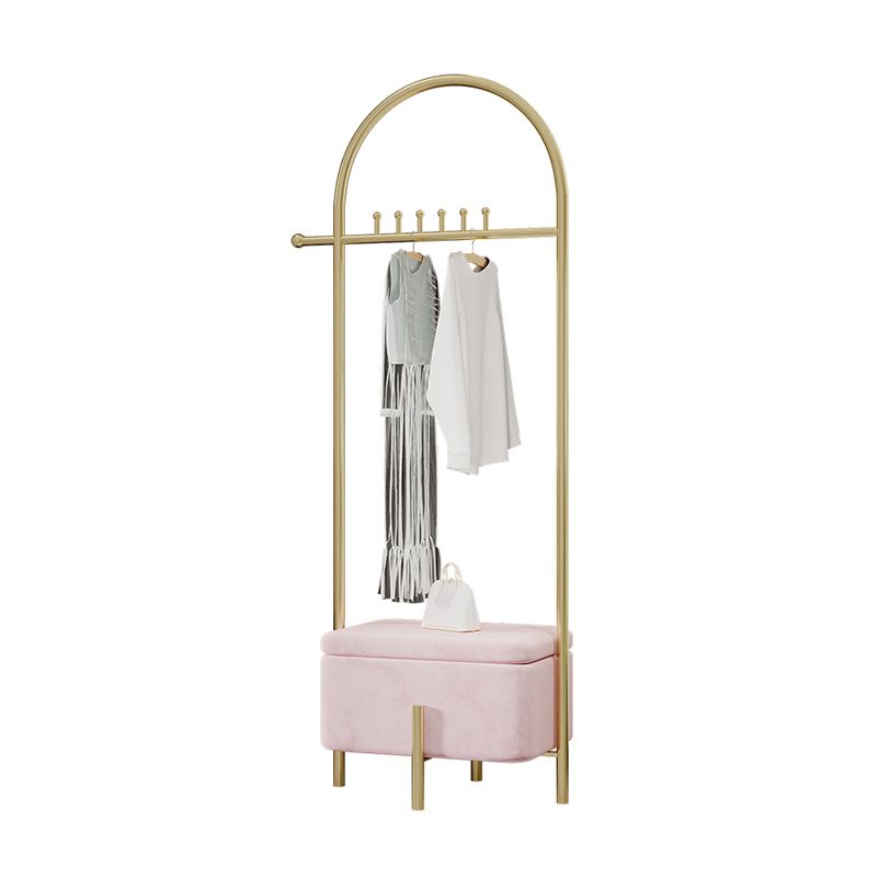 Luxurious Metallic Coat Ranger Rack Free Standing Rack with Flip Box