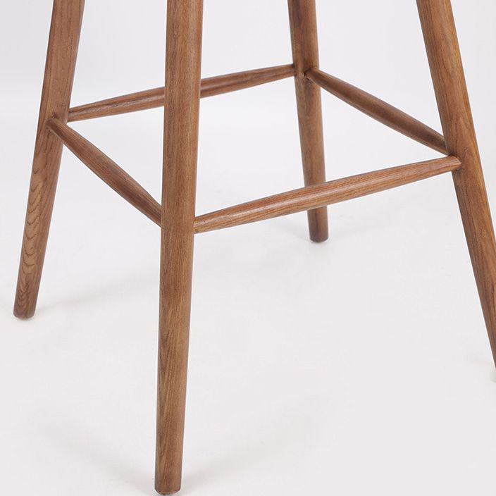 Muebles de cuero de imitación de taburete de madera verde contemporáneo con 4 patas de madera