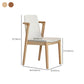 Nordic Style Solid Wood Arm Dining Chair with Upholstered for Home
