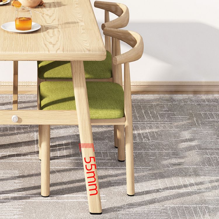 Tavolo da pranzo moderno rettangolo tavolo in legno con base di cavalletto di ferro