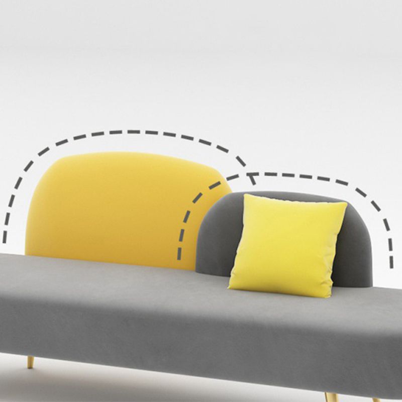 Modern Velvet Armless Sofa 30.70" Wide Gray Sofa for Living Room