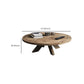 15"H Contemporary Coffee Table Solid Wood Round Coffee Cocktail Table