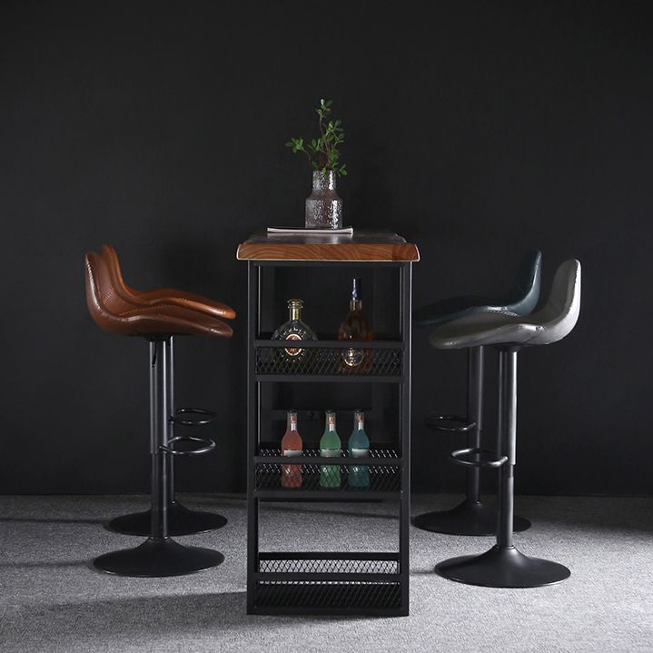 Industrial Style Swivel Leather Barstools Adjustable Low Back Stools Clearhalo 'Bar Furniture' 'Bar Stools' 'bar_stools' 'furn' 'furn_bar_stools' 'Furniture' 'Kitchen & Dining Furniture' 1200x1200_65bb155f-9460-4d3e-bd5c-3a031d3b558d