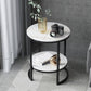 Metal Frame Side End Table Round Stone Top Side Table with Shelf Clearhalo 'Coffee & Accent Tables' 'End & Side Tables' 'end_side_tables' 'furn' 'furn_end_side_tables' 'Furniture' 'Living Room Furniture' 1200x1200_65bb3090-f3f8-46d4-a4a9-6f3dcbaf6993