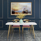 Glam 4 Legs Dining Table Stone Top Table with Metal Base for Dining Room Clearhalo 'Dining Tables & Seating' 'Dining Tables' 'dining_table' 'furn' 'furn_dining_table' 'Furniture' 'Kitchen & Dining Furniture' 1200x1200_65bb8355-eadf-4677-93d9-8b701ec40a2d