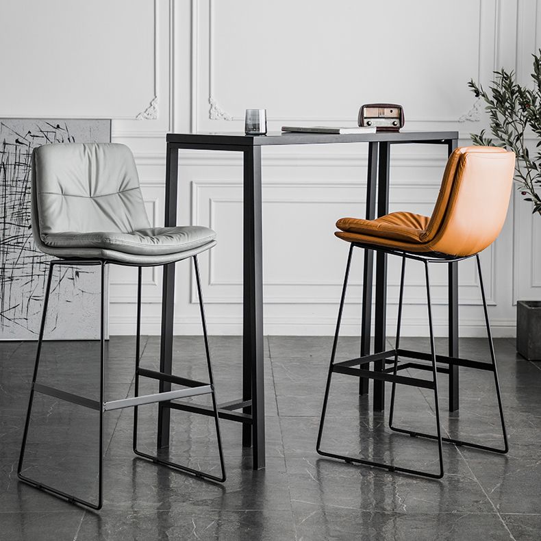 Scandinavian Low Back Home Stool Matte Finish Upholstered Barstool Clearhalo 'Bar Furniture' 'Bar Stools' 'bar_stools' 'furn' 'furn_bar_stools' 'Furniture' 'furniture_bar_stools' 'Kitchen & Dining Furniture' 1200x1200_65bdb16d-4784-4107-8217-02b33a36220f