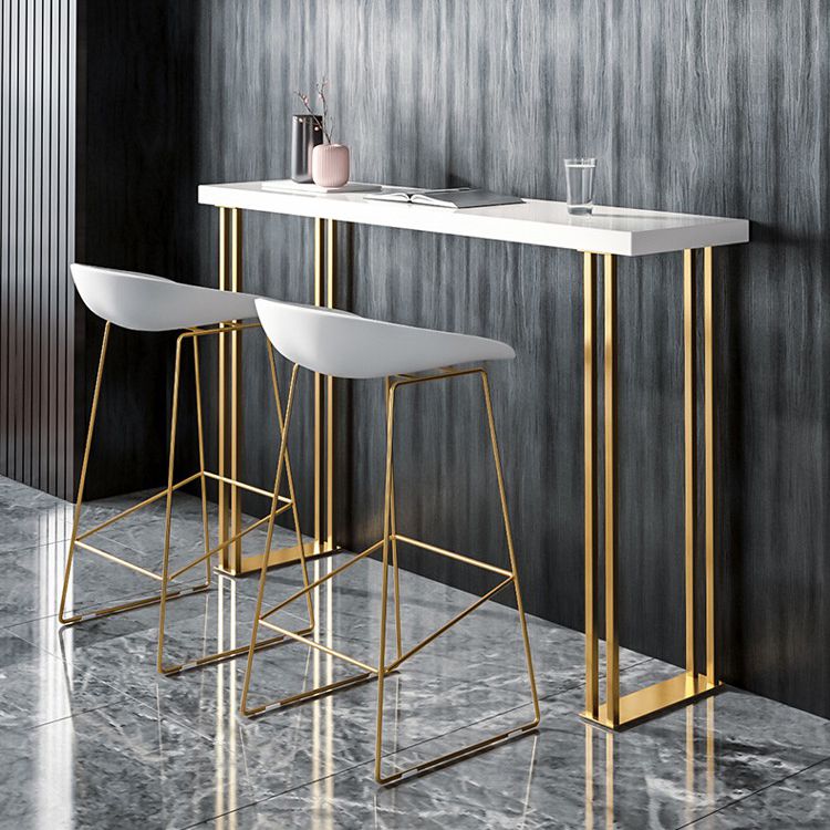 Glam Wood Counter Table with Rectangle Table Top Sled Table - 41.3" H Clearhalo 'Bar Furniture' 'Bar Tables' 'bar_tables' 'furn' 'furn_bar_tables' 'Furniture' 'furniture_bar_tables' 'Kitchen & Dining Furniture' 1200x1200_65beeb0d-6bdd-46d5-8fea-b9eb4d699a5e