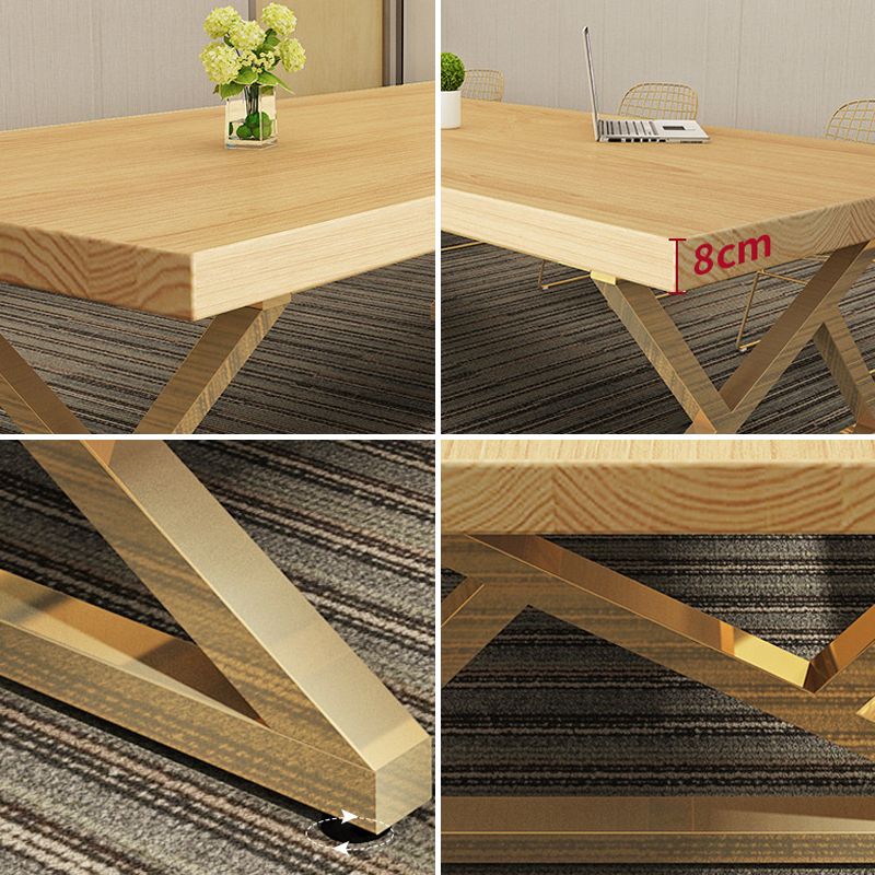 Traditional Luxury Rectangle Dining Room Table Pine Solid Wood Table with Metal Base Clearhalo ' dining_table' 'Dining Tables & Seating' 'Dining Tables' 'furn' 'furn_dining_table' 'Furniture' 'furniture_dining_table' 'Kitchen & Dining Furniture' 'kitchen&dining_furn' 'kitchen' 'kitchen_dining_table' 1200x1200_65bf5993-7e8b-4171-943c-d18737d692ad