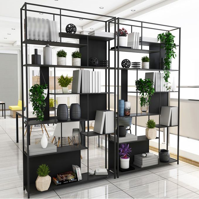Metal Industrial Etagere Bookshelf Vertical Iron Open Bookshelf for Office Clearhalo 'Bookcases' 'furn' 'furn_bookcases' 'Furniture' 'furniture_bookcases' 'kitchen' 'kitchen_bookcases' 'Living Room Furniture' 'Office Furniture' 1200x1200_65c05276-e682-49a1-98cc-10735bd2faf5