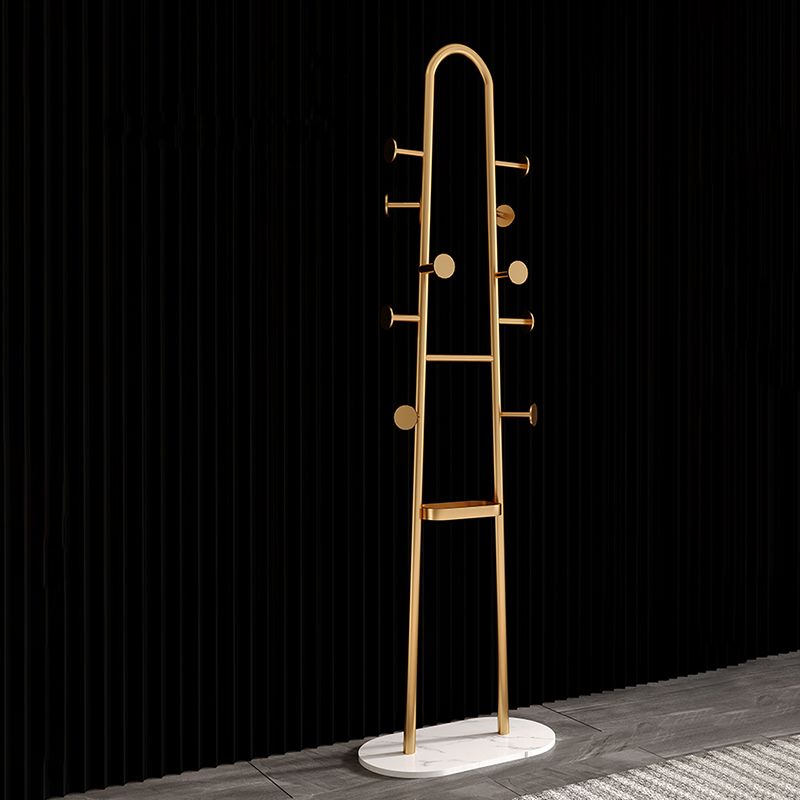 Los ganchos de metal de stand de pasillo contemporáneo incluyen estante de pelaje sin angustia sin angustia