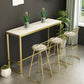 Glam 1/4/5 Pieces Bar Table Set Rectangle Stone Counter Table with High Stools for Balcony