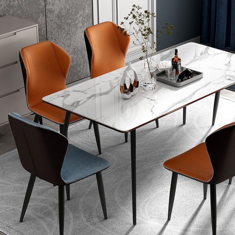 Contemporary Leather Wingback Side Chair Matte Finish Bedroom Dining Chair Clearhalo 'Dining Chairs' 'Dining Tables & Seating' 'dining_chair' 'furn' 'furn_dining_chair' 'Furniture' 'furniture_dining_chair' 'Kitchen & Dining Furniture' 1200x1200_65c322ff-1232-4b55-9c38-d95000fa7efe