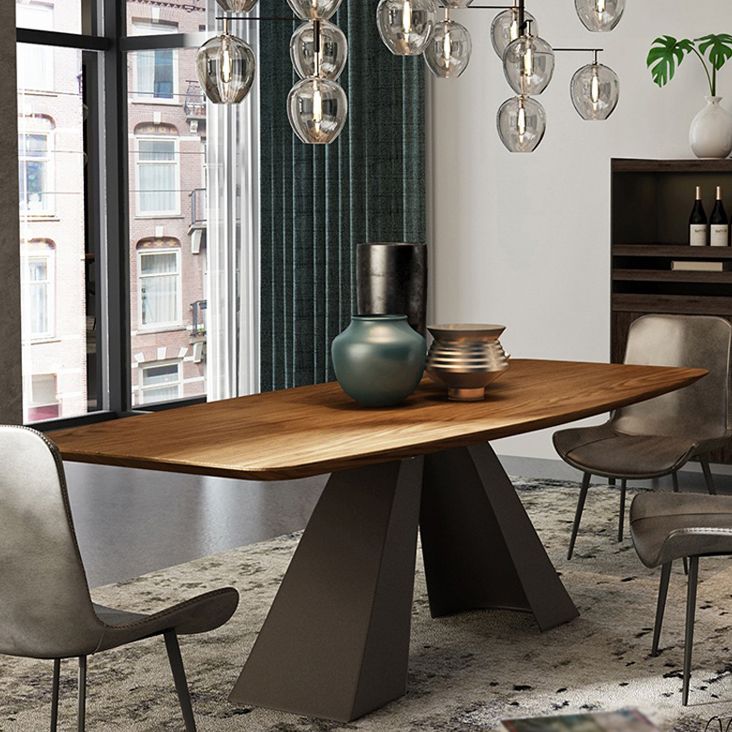 Metal Industrial Rectangle Table Solid Wood Top Table for Kitchen and Dining Room Clearhalo ' dining_table' 'Dining Tables & Seating' 'Dining Tables' 'furn' 'furn_dining_table' 'Furniture' 'furniture_dining_table' 'Kitchen & Dining Furniture' 'kitchen&dining_furn' 'kitchen' 'kitchen_dining_table' 1200x1200_65c36c17-4ac9-46ad-94f3-094b0837888b