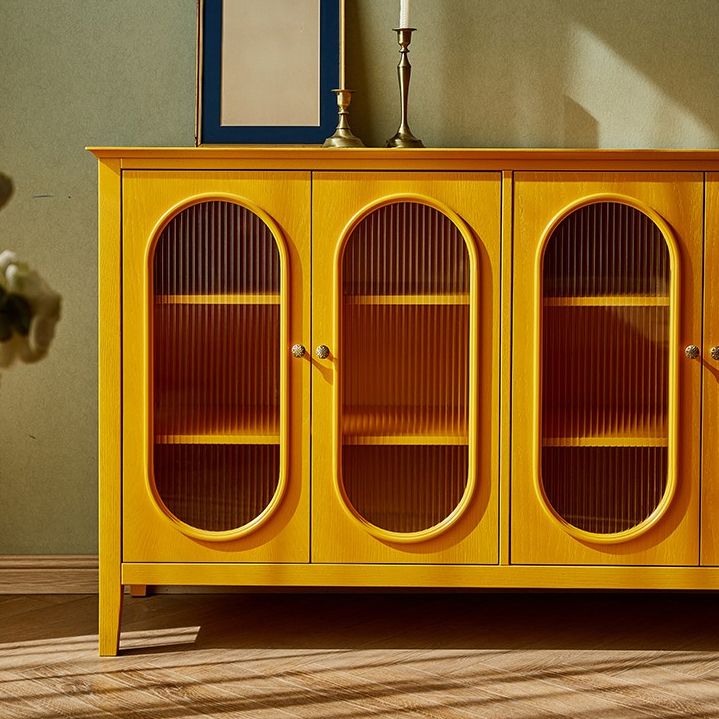 Pine in legno soggiorno mobile sideboard mobile moderno server moderno con archiviazione e porta di vetro