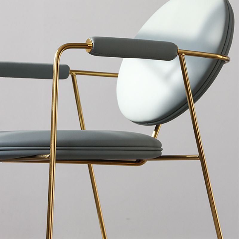 Sedia a braccio imbottita sedia da pranzo a base d'oro per sala da pranzo