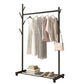 Classic Solid Color Coat Rack Free Standing Clothes Hanger with Storage Shelving