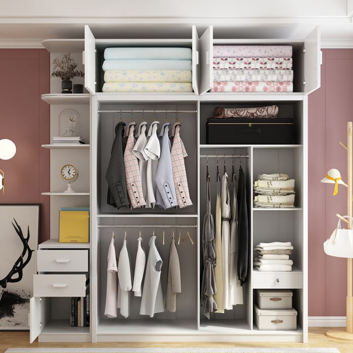 Wit gemanipuleerde houten garderobe armoire moderne schuifgarderobe kast