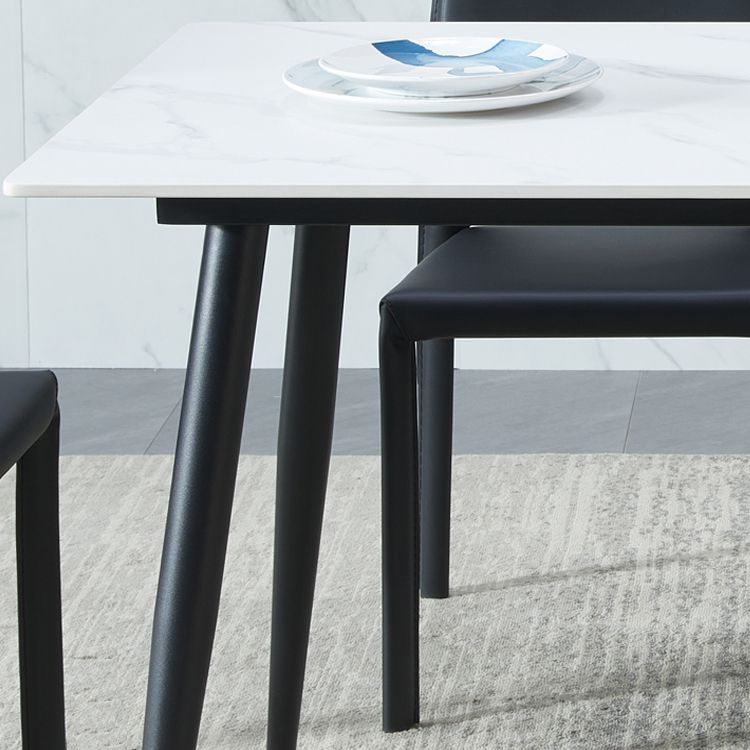 Rectangle Sintered Stone Dining Table Industrial Style 4 Legs Table for Home Clearhalo ' dining_table' 'Dining Tables & Seating' 'Dining Tables' 'furn' 'furn_dining_table' 'Furniture' 'furniture_dining_table' 'Kitchen & Dining Furniture' 'kitchen&dining_furn' 'kitchen' 'kitchen_dining_table' 1200x1200_65c62e5b-5fec-4838-a36c-11c89aece400