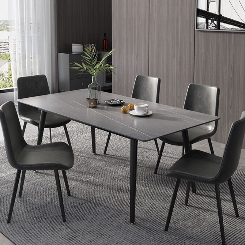 Modern Dinette Set with Solid Back Chairs 1/4/5/6/7 Pcs Stone Top Dining Table Set Clearhalo 'Dining Room Sets' 'Dining Tables & Seating' 'dining_room_set' 'furn' 'furn_dining_room_set' 'Furniture' 'Kitchen & Dining Furniture' 1200x1200_65c7bcd9-310c-4961-ba42-e7bf2bdf4542