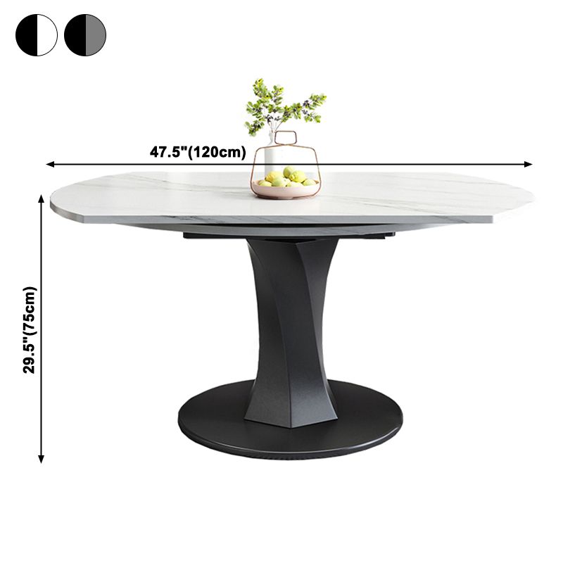 Simplicity Round Dining Room Table Sintered Stone Table with Pedestal Base Clearhalo ' dining_table' 'Dining Tables & Seating' 'Dining Tables' 'furn' 'furn_dining_table' 'Furniture' 'furniture_dining_table' 'Kitchen & Dining Furniture' 'kitchen&dining_furn' 'kitchen' 'kitchen_dining_table' 1200x1200_65c9fa3a-cb71-419a-a395-eca05e7bbecb