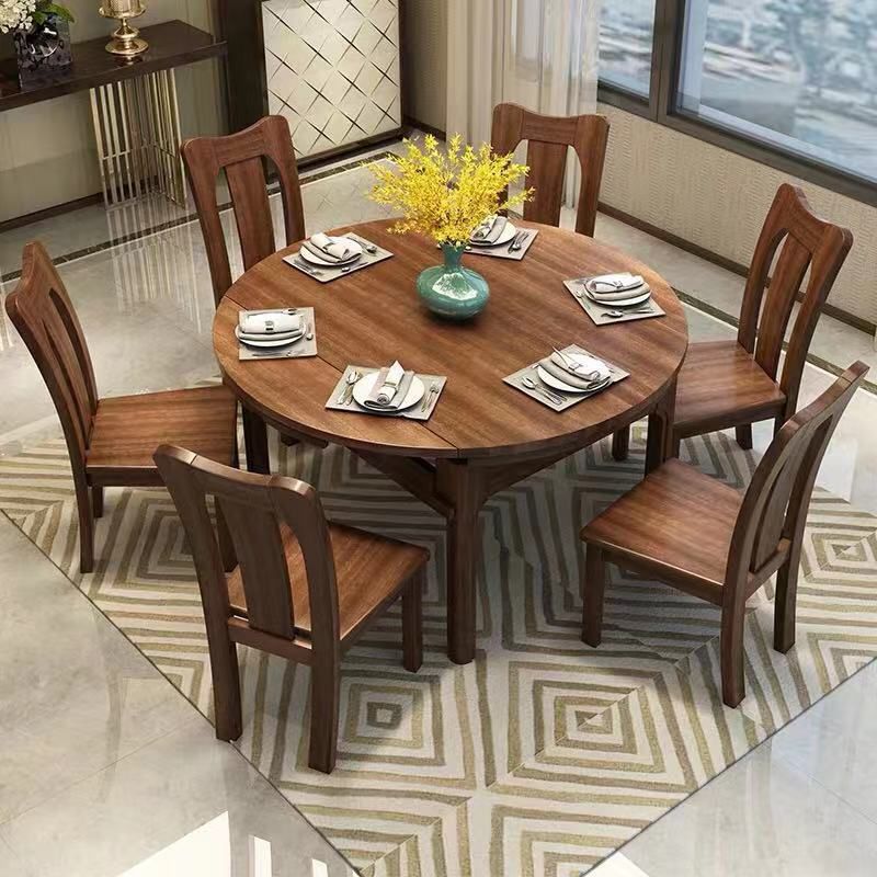 Traditional Round Table Set 1/2/5/7 Pieces Dining Set for Home Clearhalo 'Dining Room Sets' 'Dining Tables & Seating' 'dining_room_set' 'furn' 'furn_dining_room_set' 'Furniture' 'Kitchen & Dining Furniture' 1200x1200_65cb88ad-7cf5-4190-9cd8-8f3fc1c5503f