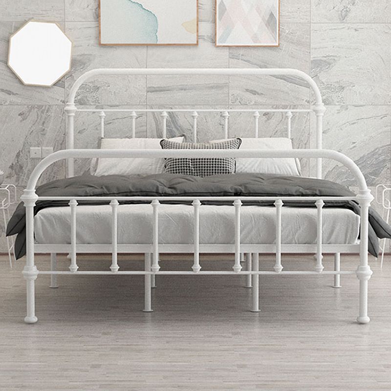 Open-Frame Bed with Spindle Headboard and Metal Legs in Solid Color Clearhalo 'Bedroom Furniture' 'Beds' 'furn' 'furn_beds' 'Furniture' 1200x1200_65cc2ad0-3e32-4601-bbf5-1dc328000de0