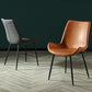 Industrial Design Faux Leather Side Chair Solid Back Chair for Home Clearhalo 'Dining Chairs' 'Dining Tables & Seating' 'dining_chair' 'furn' 'furn_dining_chair' 'Furniture' 'furniture_dining_chair' 'Kitchen & Dining Furniture' 1200x1200_65cd562a-2825-4502-9293-6d744f75455d