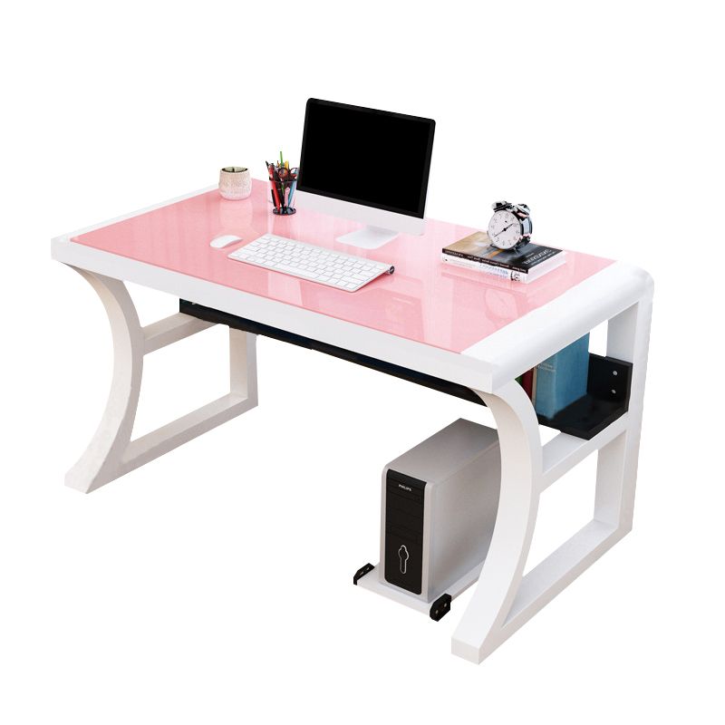 Bureau de bureau en verre moderne 29,53 "de haut 1 bureau de bureau d'étagère