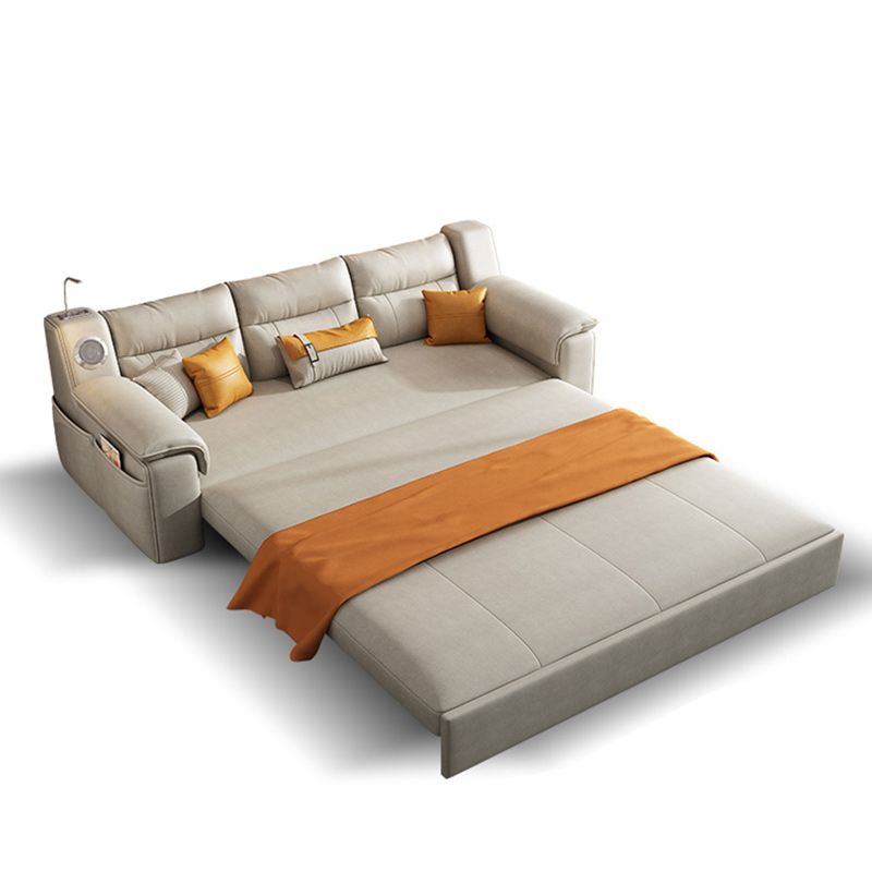 32"W Scandinavian Futon Sofa Bed Leather White Futon Sleeper Sofa Clearhalo 'furn' 'furn_futons' 'Furniture' 'Futons & Daybeds' 'Futons' 'Living Room Furniture' 1200x1200_65ced1a3-0415-4d90-baf2-e0caba42e18a