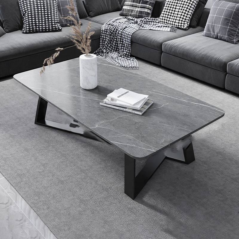 17"H Contemporary Coffee Table Single Slate Coffee Cocktail Table Clearhalo 'Coffee & Accent Tables' 'Coffee Tables' 'coffee_tables' 'furn' 'furn_coffee_tables' 'Furniture' 'Living Room Furniture' 1200x1200_65cf1c63-55fc-4135-992d-e92a72e2014f