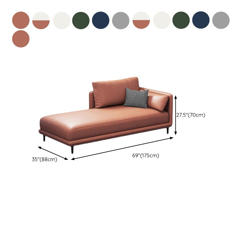 Modern Style Recessed Arms Chaise Living Room Faux Leather Chaise Clearhalo 'Chairs & Seating' 'Chaise Lounge' 'chaise_lounge' 'furn' 'furn_chaise_lounge' 'Furniture' 'Living Room Furniture' 1200x1200_65cf816f-81c7-4b02-80c0-710015eb9ea0