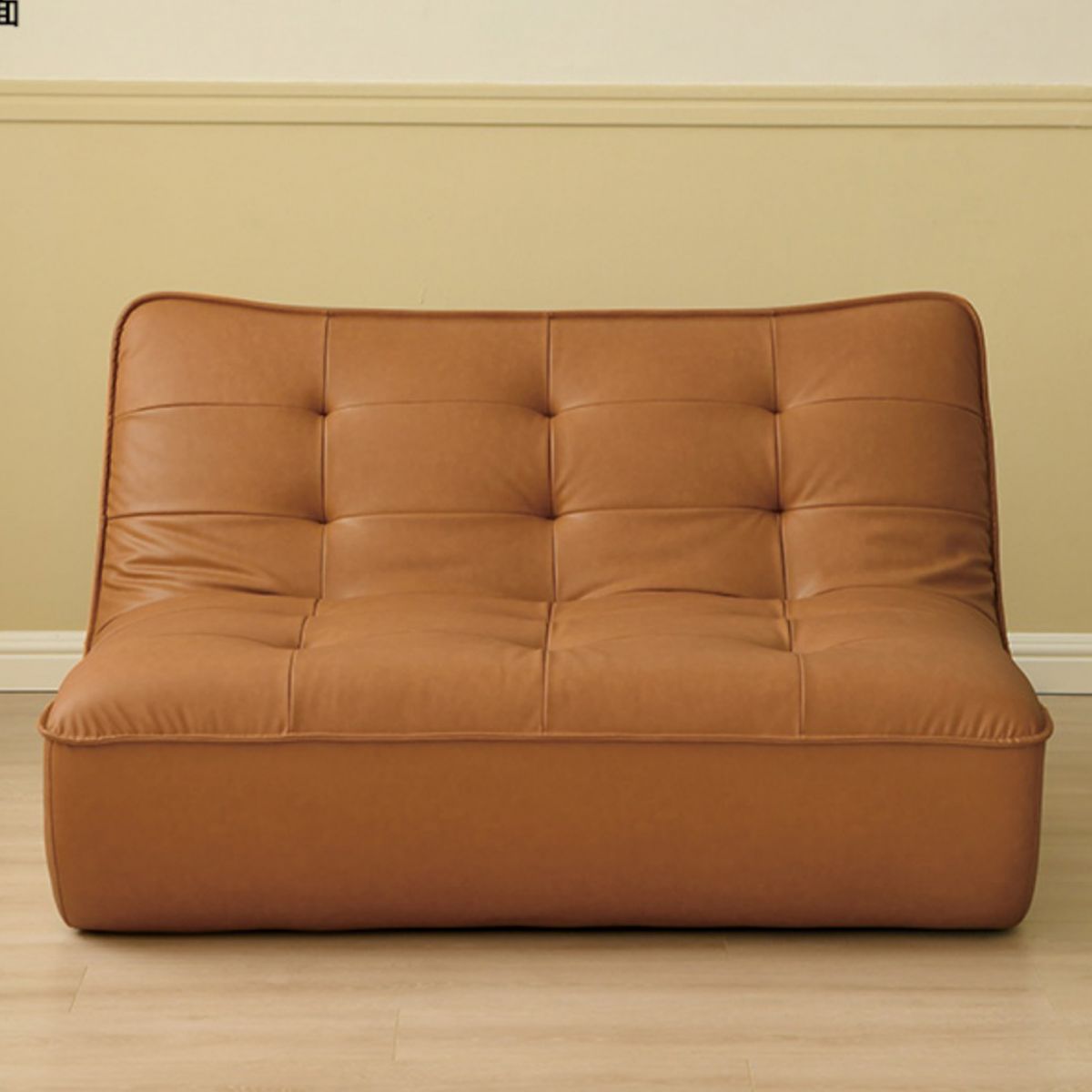 Armless Faux Leather Sofa Mid Century Modern Tufted Back Sofa Clearhalo 'furn' 'furn_sofas' 'Furniture' 'Living Room Furniture' 'Sofa' 'sofas' 1200x1200_65d0bba9-97c8-4d74-8167-f5f91a9fb20e