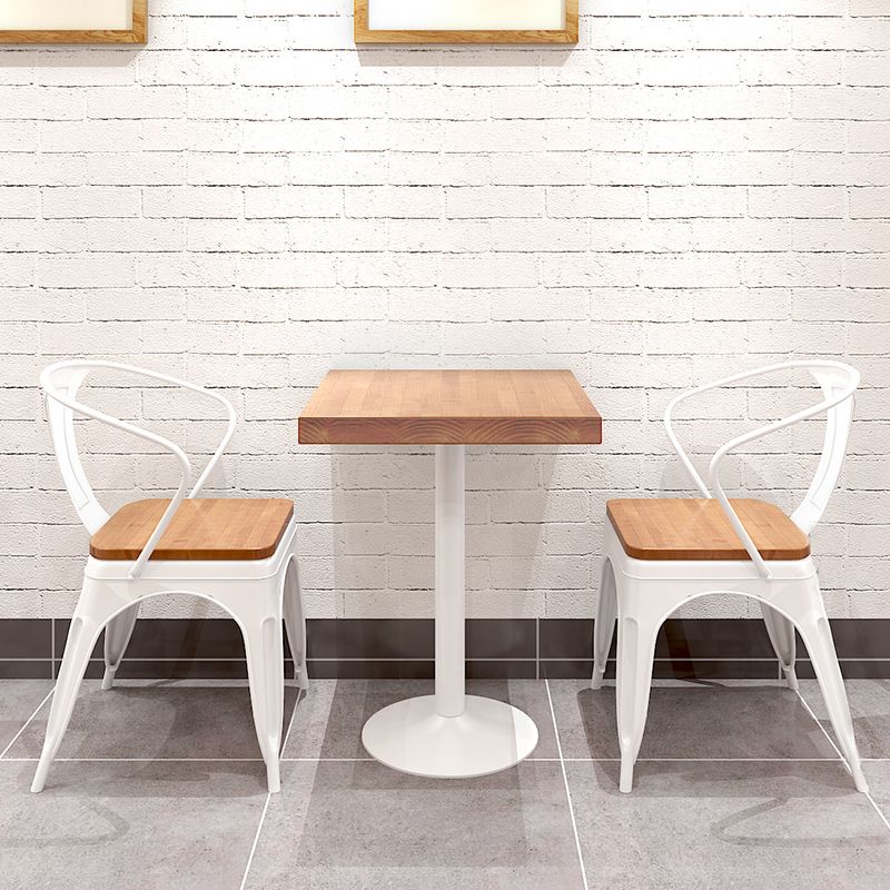 Industrial Pine Wood Table for Restaurant Dining Table with Metal Pedestal Base Clearhalo 'Dining Tables & Seating' 'Dining Tables' 'dining_table' 'furn' 'furn_dining_table' 'Furniture' 'Kitchen & Dining Furniture' 1200x1200_65d16738-9157-462a-951d-3d8aa89e5d7e