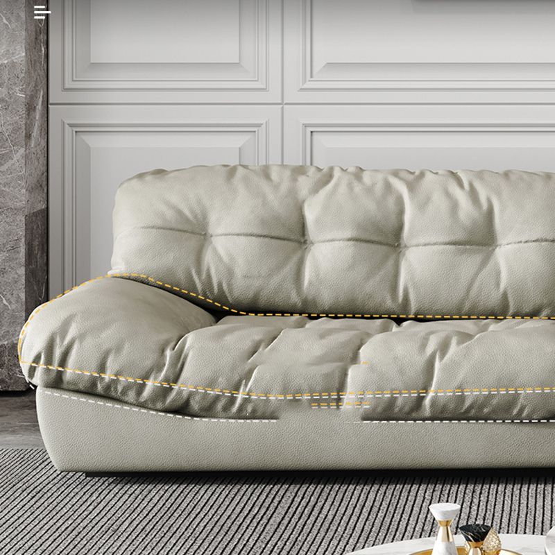 Modern Style Sofa with Pillow Back Sponge Cushion Frosted Velvet & Imitation Leather Clearhalo 'furn' 'furn_sofas' 'Furniture' 'furniture_sofas' 'kitchen' 'kitchen_sofas' 'Living Room Furniture' 'Sofa' 'sofas' 1200x1200_65d2425c-1ef0-43a8-b8fa-2c28ba42b5b1