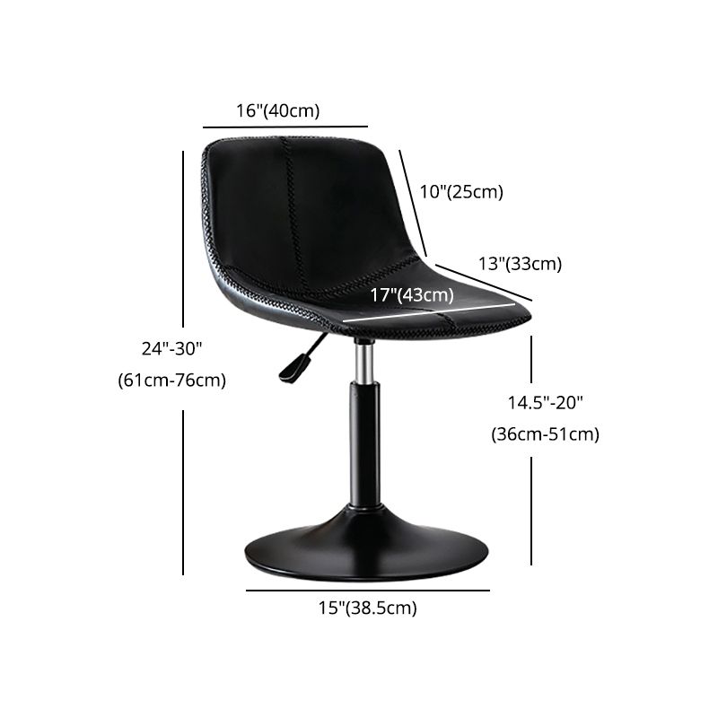 Modern Rotatable Backrest Counter Stool Steel Study Bar Stool with Leather Cushion Clearhalo 'Bar Furniture' 'Bar Stools' 'bar_stools' 'furn' 'furn_bar_stools' 'furniture_bar_stools' 'Kitchen & Dining Furniture' 'kitchen&dining_furn' 'kitchen' 'kitchen_furn' Furniture' 1200x1200_65d256df-9a6d-4cc9-b333-8be2aac4132b