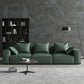 コンテンポラリーフェイクレザー/ベルベット標準ソファグリーンスクエアアームソファ