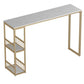 White Top Bar Table Traditional Luxury Rectangle Bar Table with Trestle Base Clearhalo 'Bar Furniture' 'Bar Tables' 'bar_tables' 'furn' 'furn_bar_tables' 'Furniture' 'furniture_bar_tables' 'Kitchen & Dining Furniture' 1200x1200_65d63b91-26e2-4373-beed-ccf8f6aa61e4