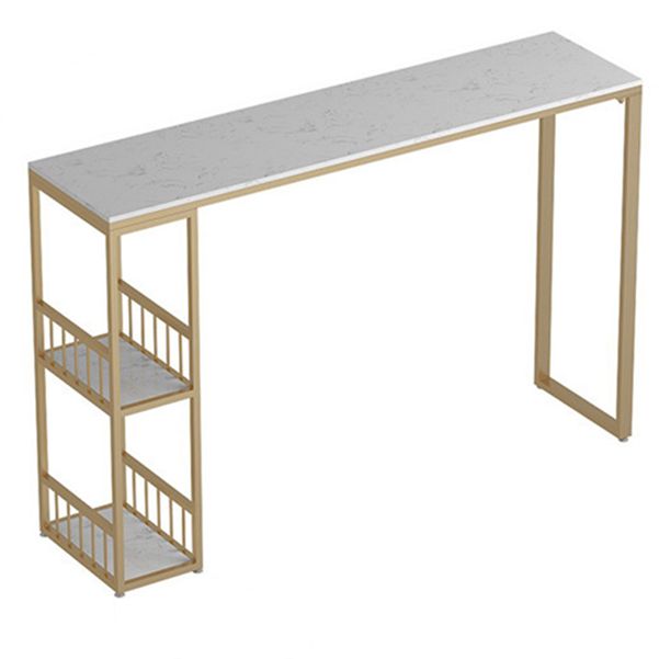 White Top Bar Table Traditional Luxury Rectangle Bar Table with Trestle Base Clearhalo 'Bar Furniture' 'Bar Tables' 'bar_tables' 'furn' 'furn_bar_tables' 'Furniture' 'furniture_bar_tables' 'Kitchen & Dining Furniture' 1200x1200_65d63b91-26e2-4373-beed-ccf8f6aa61e4