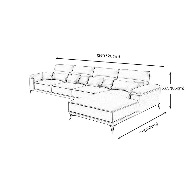 Square Arm Grey Cushion Back Contemporary Faux Leather Living Room Sofa Clearhalo 'furn' 'furn_sectionals' 'Furniture' 'furniture_sectionals' 'kitchen' 'kitchen_sectionals' 'Living Room Furniture' 'Sectionals' 1200x1200_65d7ef88-768b-4b87-a032-a679bdb1ab5f