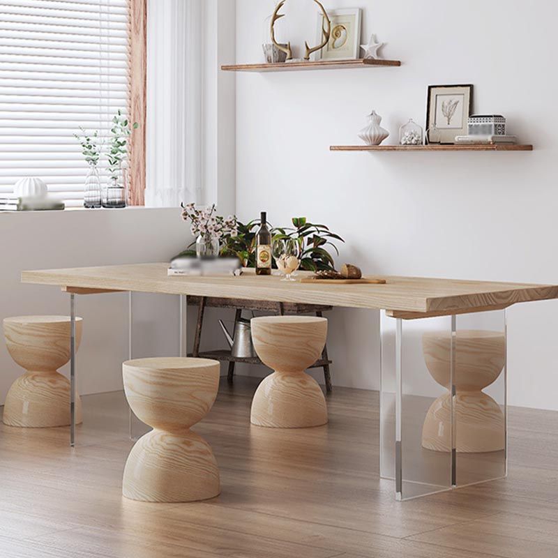 Table à manger à double piédestal en acrylique