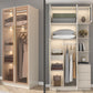 Contemporary Style Wardrobe Glass Wardrobe Closet With Shelves