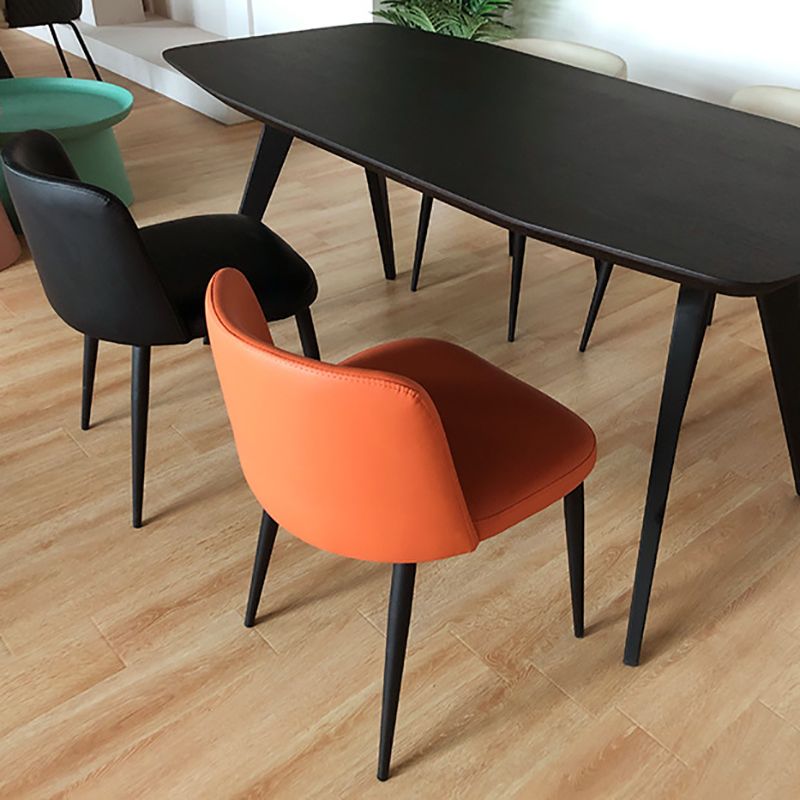 Modern Style Metal Parsons Chair Upholstered Side Chair with Black Legs Clearhalo 'Dining Chairs' 'Dining Tables & Seating' 'dining_chair' 'furn' 'furn_dining_chair' 'Furniture' 'furniture_dining_chair' 'Kitchen & Dining Furniture' 1200x1200_65d9d2f2-468f-46ea-9507-ca8cc71cf91d